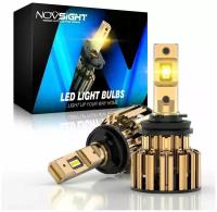 Светодиодная лампа Novsight F03Y H11 цоколь PGJ19-2 70Вт 2шт 3000K 15000ЛМ желтый свет LED автомобильная