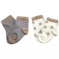 Носочки для новорожденных хлопок 0-6 мес, 2 пары