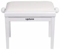 UPTONE Fusion G2 White банкетка с регулировкой высоты, цвет корпуса белый глянцевый, сиденье кожзам белый