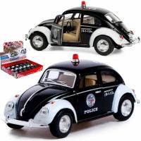 Машинка игрушка металлическая 1967 Volkswagen Classical Beetle Police (Фольксваген Битл Полицейский) 12.5 см, детская, инерционная