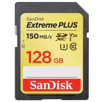 Карта памяти 128Gb - SanDisk Extreme Plus - Secure Digital XC Class 10 UHS-I SDSDXW5-128G-GNCIN (Оригинальная