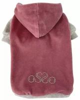 Одежда для животных, толстовка из велюра с капюшоном р. 30 розовый.OSSO, 1 шт