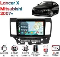 Штатная магнитола Wide Media Mitsubishi Lancer X 2007+ [Android 10, 10 дюймов, 3/32GB, 8 ядер, TDA7850, DSP, SPDIF, QLED, 1280*720]