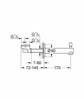 Излив для ванны GROHE Concetto, настенный с переключателем ванна/душ, хром (13281001)