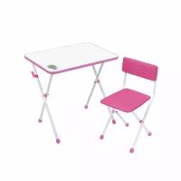 Комплект детской мебели Nika Умка Фантазер, стол + стул, розовый/белый