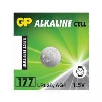 Батарейка GP Alkaline 177 (G4, LR626), алкалиновая, 1 шт., в блистере (отрывной блок), 177-2CY, 4891199026690