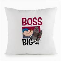 Подушка CoolPodarok Прикол. Босс биг босс. Boss big boss