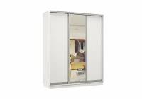 Шкаф-купе Би-Мебель Процион с 1 зеркалом белый 180х45х240 см