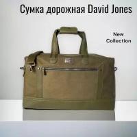 Сумка дорожная зеленая David Jons, 34 л, 18х30х54 см, ручная кладь, зеленый