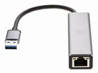 Vcom Переходник DH312A Переходник USB 3.0 -->RJ-45 1000Mbps+3 USB3.0, Aluminum Shell, 0.2м 4895182246843