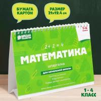 Настольные шпаргалки "Математика 1-4 класс", для начальных классов