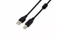 Кабель USB 2.0 Filum FL-CPro-U2-AM-BM-F1-1.8M 1.8 м., USB 2.0 Pro, ферритовое кольцо, черный, разъемы: USB A male-USB B male, пакет