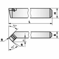 ХИЗ 170825-ВК8-Л Резец проходной отогнутый 25х16х140 ВК8 левый