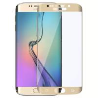Защитное стекло на Samsung G920F, Galaxy S6, 3D, с загибом, золотой