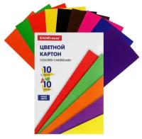 Картон цветной А5, 10 листов Erich Krause, 10 цветов Erich Krause, немелованный, 170 г/м2, на склейке