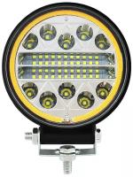 Фара светодиодная противотуманная и рабочего света, 12-80V, 120W (d-115мм, 40 LED, с желтой подсветкой 5W) Вспышки ФСО