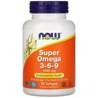 Now Foods Super Omega 3-6-9, 1,200 мг, 90 капсул