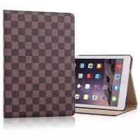 Чехол-обложка MyPads для iPad mini 1 / iPad mini 2 / iPad mini 3 - A1432, A1454, A1455, A1489, A1490, A1491, A1599, A1601 в клетку коричневый кож