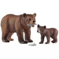 Игровой набор "Самка медведя гризли с детенышем" Schleich Wild Life/ для детей от 3 лет/ Шляйх 42473