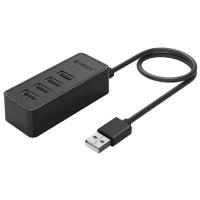 USB-концентратор ORICO W5P-U2, разъемов: 4, 30 см, черный