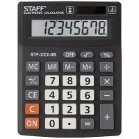 Staff Калькулятор настольный PLUS STF-222, компактный 138x103мм, 8 разрядов, двойн.питание, 250418