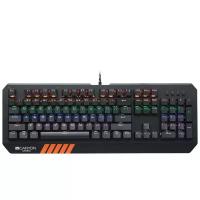Клавиатура Canyon CND-SKB6-RU Black USB Cherry MX Blue, черный/оранжевый, русская, 1 шт