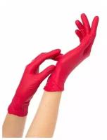 Перчатки смотровые Archdale NitriMAX, 50 пар, размер: L, цвет: красный, нитрил