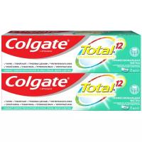 Спайка* 2 штуки Зубная паста Colgate TOTAL 12 Профессиональная чистка (гель) комплексная, 75 мл, 2 шт в наборе