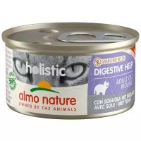 Almo Nature Консервы для кошек с чувствительным пищеварением с камбалой (Holistic - Digestive help - with Sole) 112, 0,085 кг