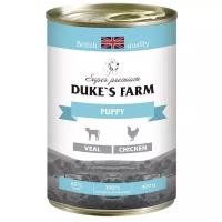 Корм для щенков DUKE'S FARM телятина, курица конс. 200г (упаковка - 6 шт)