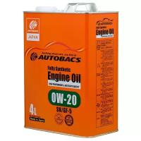 Синтетическое моторное масло Autobacs Fully Synthetic 0W-20 SN/GF-5, 4 л, 1 шт