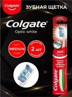 Зубная щетка Colgate 360 Optic White средняя х 2 шт