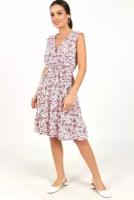 Женское платье с цветочным принтом без рукавов с V -образным вырезом и эластичной резинкой на талии