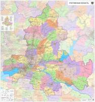 настенная карта Ростовской области 150 х 140 см (на самоклеющейся пленке)