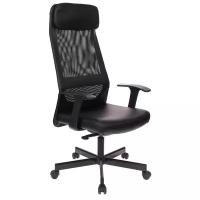 Кресло руководителя Easy Chair 651 TPU кожзам черный, сетка черая,металл