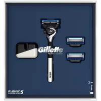 Подарочный набор для мужчин Gillette Fusion ProGlide Flexball, Бритва, 2 сменные кассеты, подставка