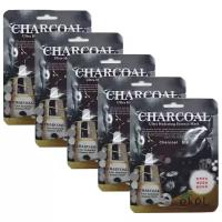 Ekel Маска тканевая с экстрактом древесного угля Charcoal Ultra Hydrating Essence Pack, 5штук