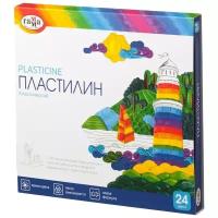 Пластилин 24цв" Гамма " Классический 480г со стеком, картонная упаковка