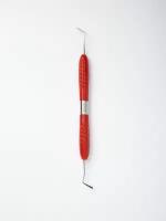 Гладилка стоматологическая двусторонняя с силиконовой ручкой СТ2 для пломбирования зубов, красная, эргономичная