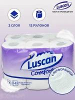 Туалетная бумага Luscan Comfort белая двухслойная 12 рул