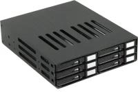 Procase L2-106-SATA3-BK {Корзина L2-106SATA3 6 SATA3/SAS, черный, с замком, hotswap mobie rack module for 2,5 slim HDD(1x5,25) 2xFAN 40x15mm}