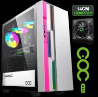 Корпус GameMax Brufen C3 WP без БП, MidiT, ATX, Бело-розовый, Зак. стекл, USB 3.0, 120+140мм вент