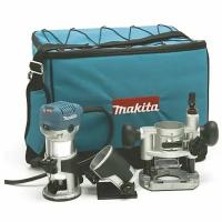 Фрезерная машина Makita кромочная RT0700CX2 (710 Вт, цанги 6-8 мм,10000-30000 об, набор подошв, 1.8 кг,сумка)