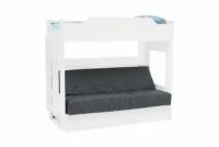 Кровать двухъярусная Боровичи-Мебель с диван-кроватью; пружинный блок Боннель; темно-серый / белый 205x110x173 см