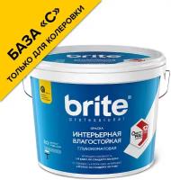 Краска Brite® Professional интерьерная влагостойкая глубокоматовая, база С (под колеровку), 2.7 л