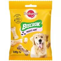 Лакомство для собак Pedigree Biscrok бисквитные косточки ассорти, 200 г