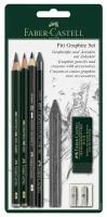 Набор карандашей ч/г Faber-Castell "Pitt Graphite", 5шт.+ластик+точилка, 2B/6B, заточен., блистер