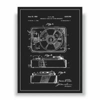 Постер, интерьерный "Проигрыватель виниловых пластинок (патент)", 30 см х 40 см