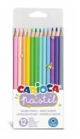 Карандаши пластиковые 12цв Carioca Pastel шестигранные, в блистере, с европодвес 43034 4736206