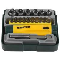 Отвертка реверсивная с битами и торцовыми головками 18 предметов Kraftool EXPERT 26143-H18